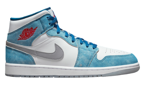 Nike Air Jordan 1 Mid White Blue Red Men s