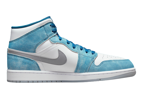 Jordan 1 blue hot sale red and white