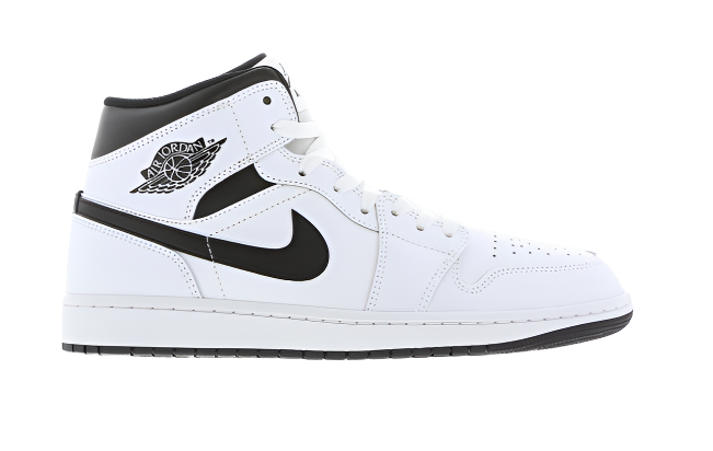 Nike air jordan 1 mid white black hotsell