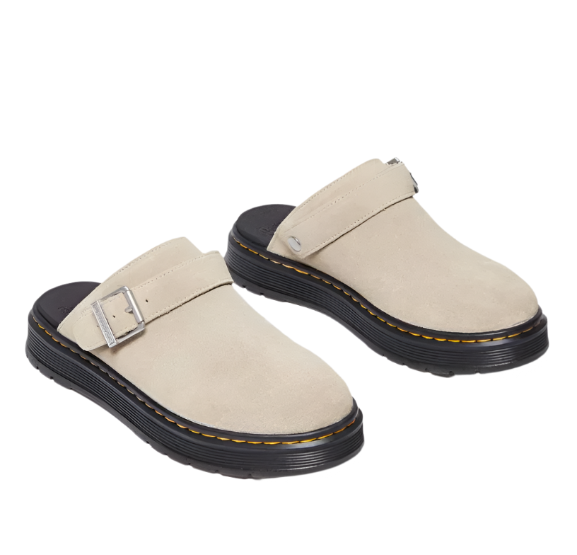 Dr Martens Brookline Mule Light Tan Bronx Suede | The Vault UK